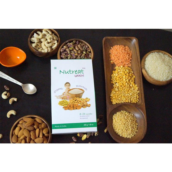 Ukkiri - Homemade Baby Food with Stone Ground Rice, Slow Roasted Dry Fruits and Lentils, 200g
