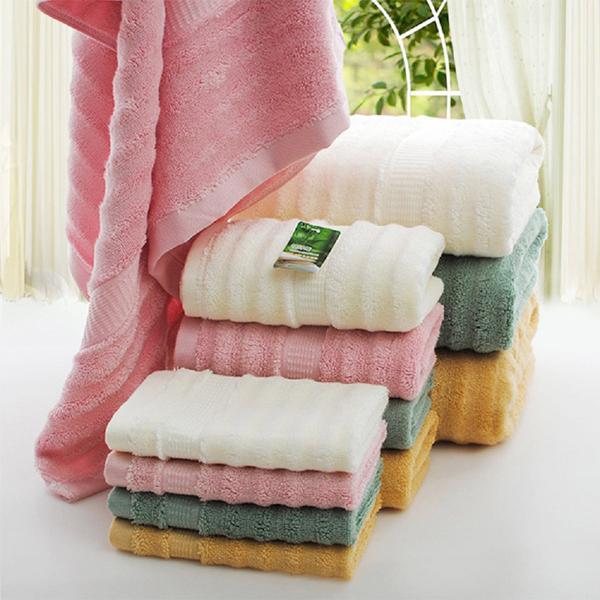 Ultra Soft, Absorbent, Anti-Microbial Bamboo Face Towel Pack of 5 (Green, Pink, Khaki, Blue, Cream)