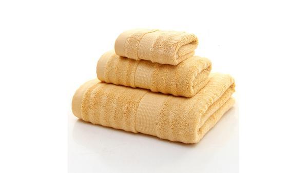 Ultra Soft, Absorbent and Antimicrobial, 600 GSM, 3 Piece (Bath, Hand, and Face) Bamboo Towel Set - Golden Brown