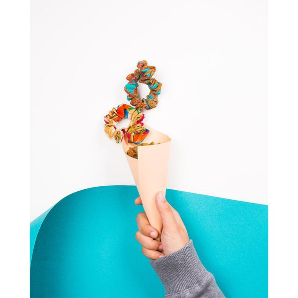 Upcycled Hair-tie made from Fabric Scraps by Rural Women (Pack of 10)