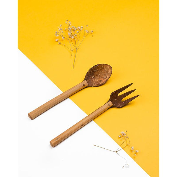 Upcycled Coconut Shell Spoon and Fork