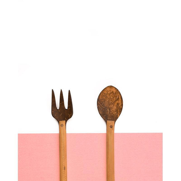 Upcycled Coconut Shell Spoon and Fork