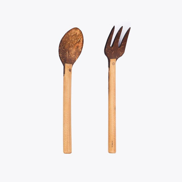 Upcycled Coconut Shell Spoon and Fork