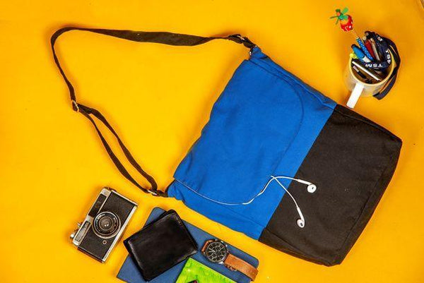 Upcycled Foldable Unisex Messenger Bag