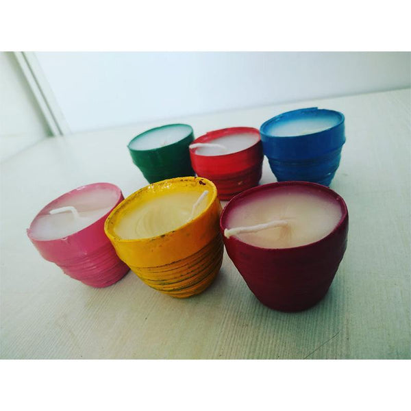 Upcycled Newspaper Candles Handcrafted by Women Artisans - Pack of 6