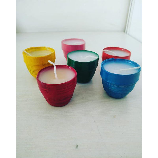 Upcycled Newspaper Candles Handcrafted by Women Artisans - Pack of 6