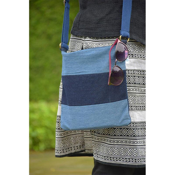 Velocity Bag made with Upcycled Jeans