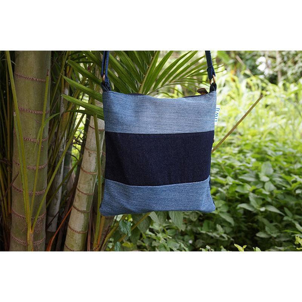 Velocity Bag made with Upcycled Jeans
