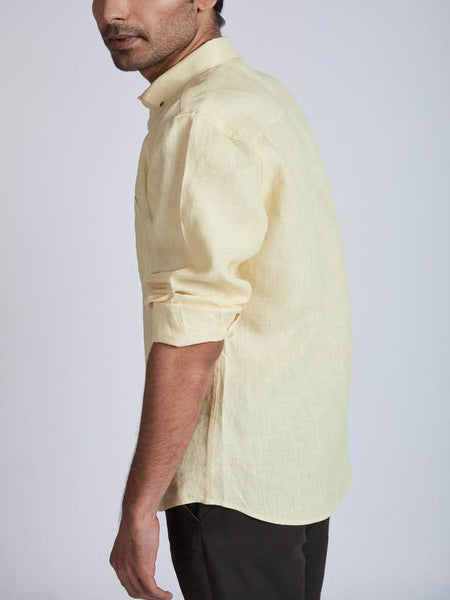 Men's Hemp Buttondown Shirt - Yellow