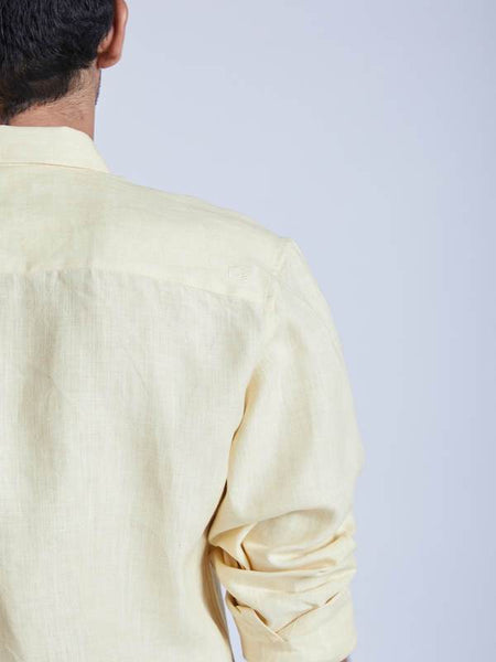 Men's Hemp Buttondown Shirt - Yellow