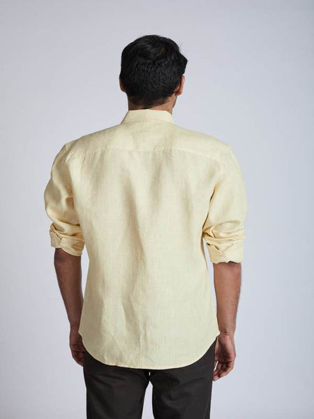Men's Hemp Buttondown Shirt - Yellow