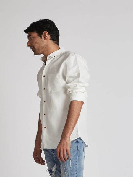 Men's Hemp Buttondown Shirt - White