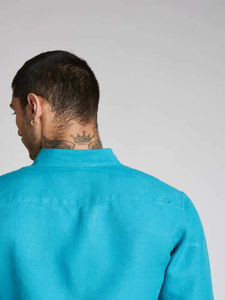 Men's Hemp Buttondown Shirt - Teal