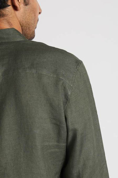 Men's Hemp Buttondown Shirt - Bottle Green