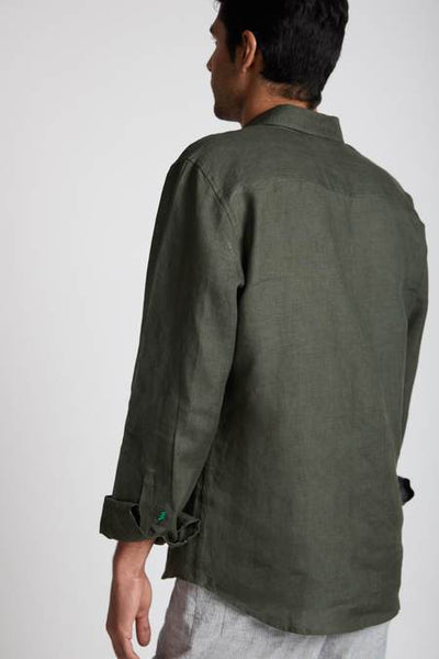 Men's Hemp Buttondown Shirt - Bottle Green