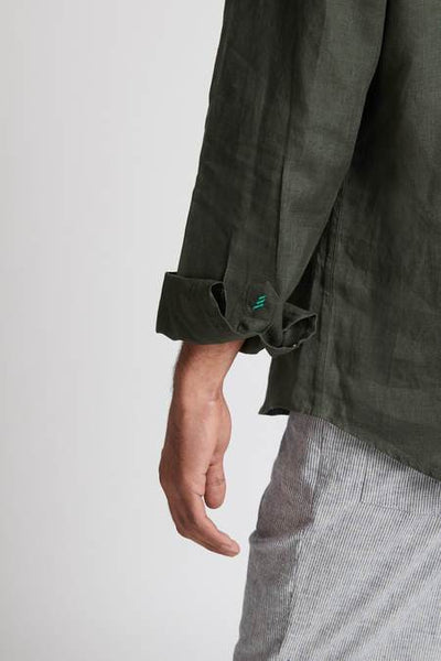 Men's Hemp Buttondown Shirt - Bottle Green