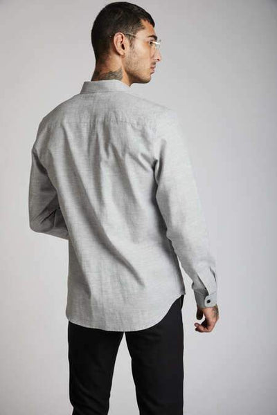 Men's Hemp Buttondown Shirt - Grey Melange