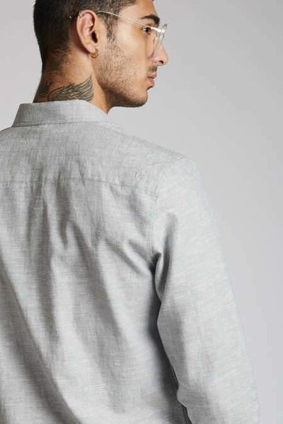Men's Hemp Buttondown Shirt - Grey Melange