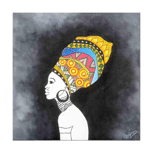 Hand Painted Vivid Gele Painting