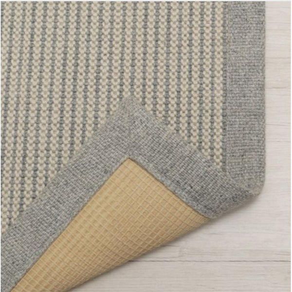 Rug Made of Recycled PET Bottles - Light Grey and White with Border (180cm x 270cm)