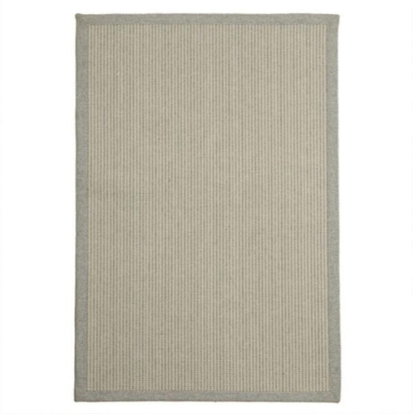 Rug Made of Recycled PET Bottles - Light Grey and White with Border (180cm x 270cm)