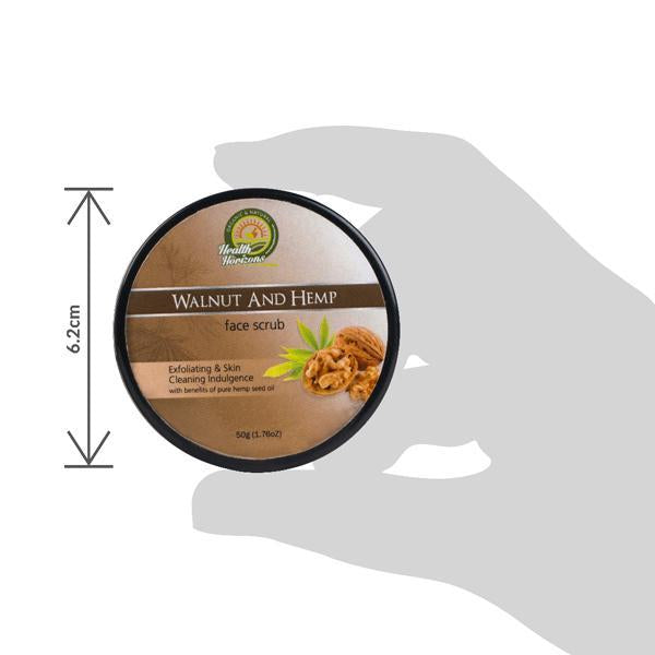 Natural and Vegan Walnut and Hemp Face Scrub, 50g