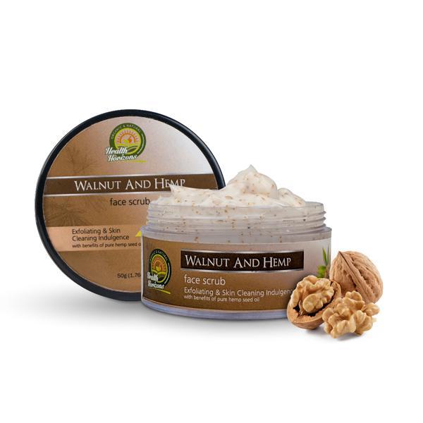 Natural and Vegan Walnut and Hemp Face Scrub, 50g