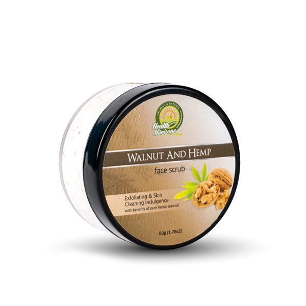 Natural and Vegan Walnut and Hemp Face Scrub, 50g