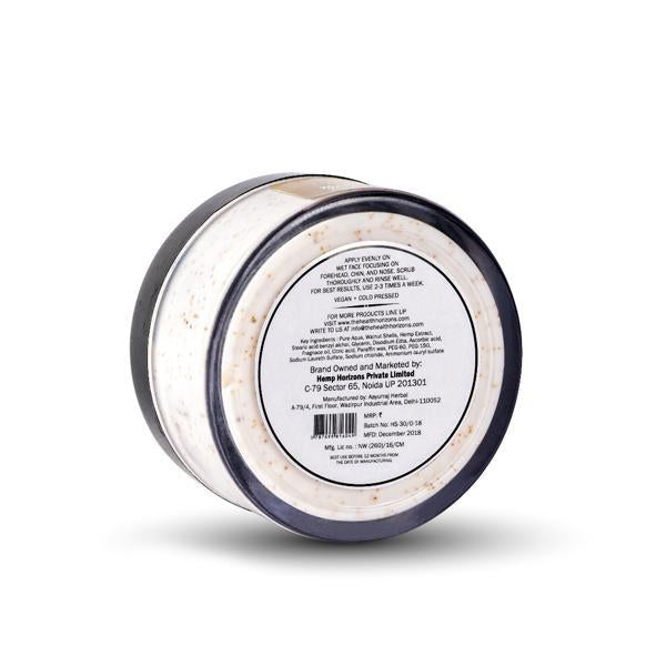 Natural and Vegan Walnut and Hemp Face Scrub, 50g
