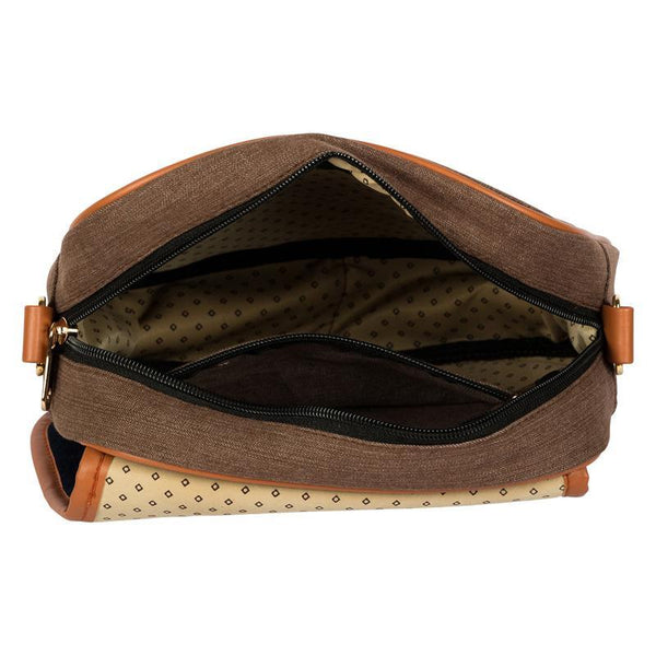 Washed Denim Sling Bag  Handmade by Women Artisans - Brown and Black