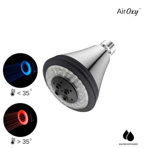 Water-Saving AirOxy 3 Function Shower Head With LED Lights