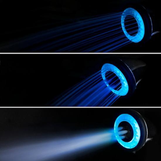 Water-Saving AirOxy 3 Function Shower Head With LED Lights