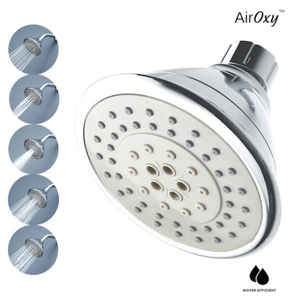 Water-Saving AirOxy Shower Head with 5-in-1 Flow