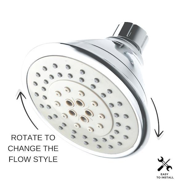 Water-Saving AirOxy Shower Head with 5-in-1 Flow