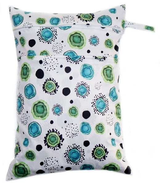 Waterproof Wet Bag - Greens & Spots