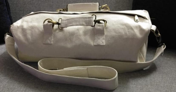 White Canvas Duffle Bag