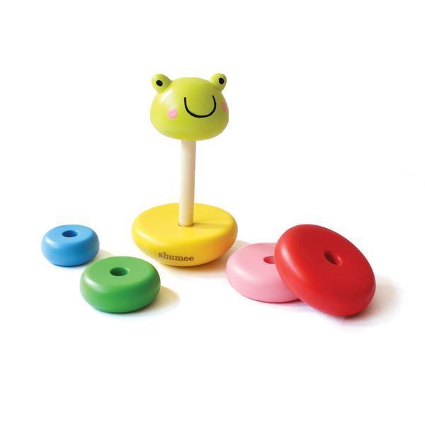 Wobbly Frog Wooden Stacker Toy Set - 100% Safe, Natural & Eco-Friendly