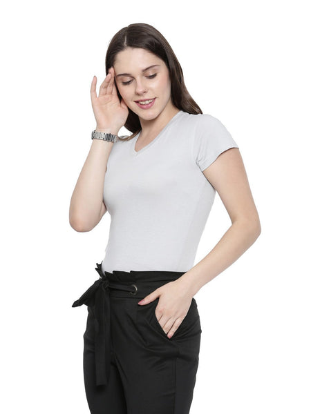 Women's Bamboo V-Neck T-Shirt - Harbour Mist (AWCT001M)