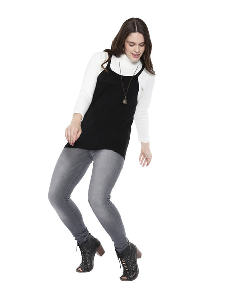 Women's Bamboo Relaxed Fit Knotted Back Top - Slate Black (AWFR008K)