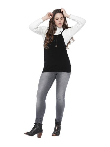 Women's Bamboo Relaxed Fit Knotted Back Top - Slate Black (AWFR008K)