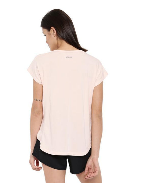 Womens Bamboo Relaxed Fit Tee Focus Print - Summer Blush (AWFT007L)