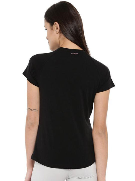 Womens Bamboo Zip-Up Tee - Slate Black (AWFT008K)