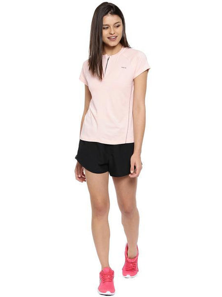 Women's Bamboo Zip-Up Tee - Summer Blush (AWFT008L)