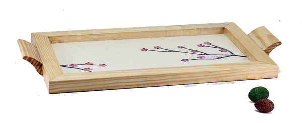 Small Floral Wooden Tray Handmade by Women Artisans
