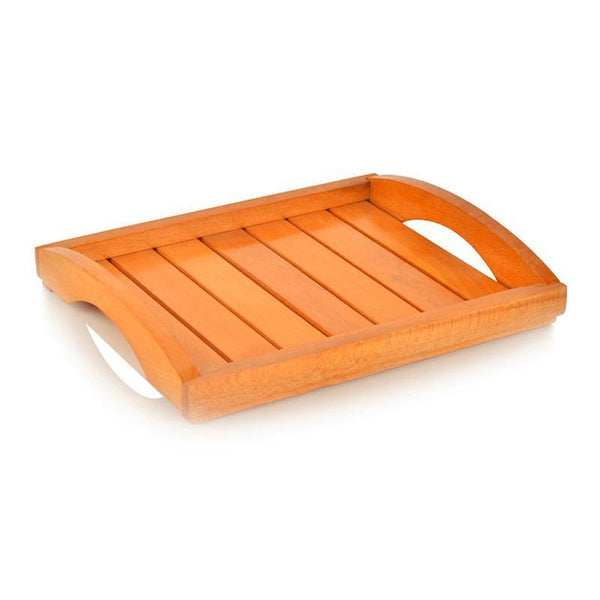 Hand-Carved Wooden Bowl Set With Wooden Tray (Orange) created by Traditional Artisans