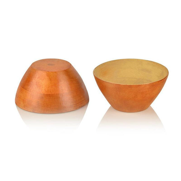 Hand-Carved Wooden Bowl Set With Wooden Tray (Orange) created by Traditional Artisans