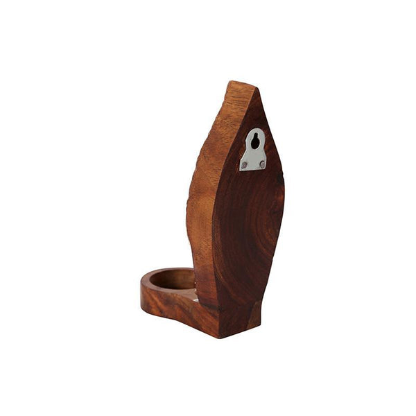 Hand-Carved Wooden Tealight Holder (Medium) created by Traditional Artisans
