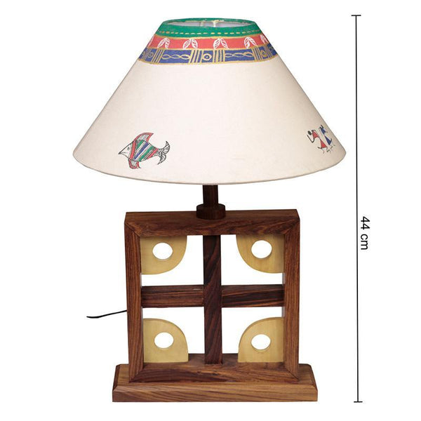 Hand-Carved Wooden Hand-Painted Table Lamp created by Traditional Artisans