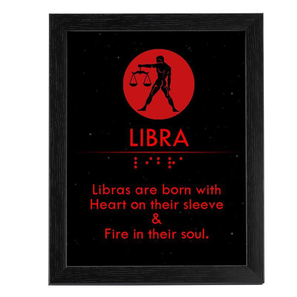 Zodiac Signs Table-Top Frame with Braille Alphabet