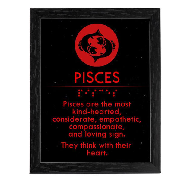Zodiac Signs Table-Top Frame with Braille Alphabet